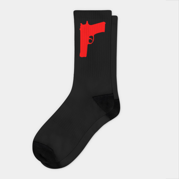 Fabricated Crime Red Gun Socks by Fabricated Crime