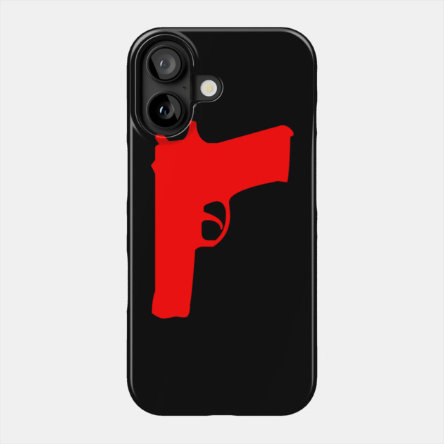 Fabricated Crime Red Gun Phone Case by Fabricated Crime