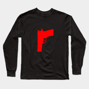 Fabricated Crime Red Gun Long Sleeve T-Shirt