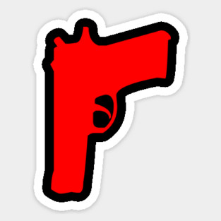 Fabricated Crime Red Gun Sticker