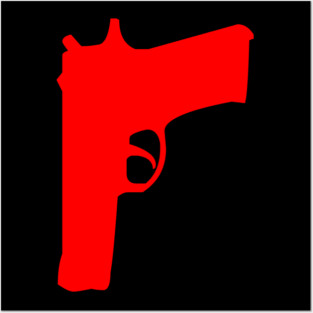 Fabricated Crime Red Gun Posters and Art