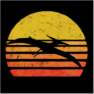 Pterodactylus Pterodactyl Dinosaur Retro Posters and Art