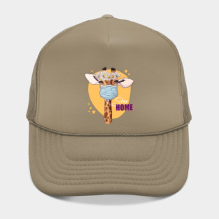Stay Home Giraffe Wearing a Face Mask Hat