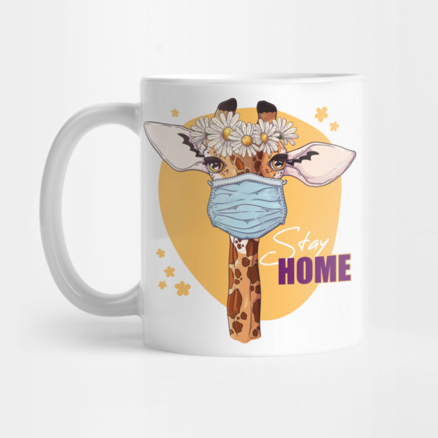 Stay Home Giraffe Wearing a Face Mask by creative
