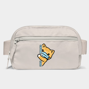 Stay Home Kitten Wearing a Face Mask Bag