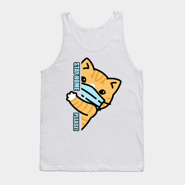 Stay Home Kitten Wearing a Face Mask Tank Top by creative