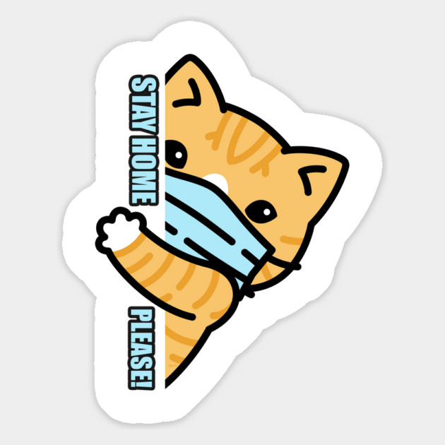 Stay Home Kitten Wearing a Face Mask Magnet by creative