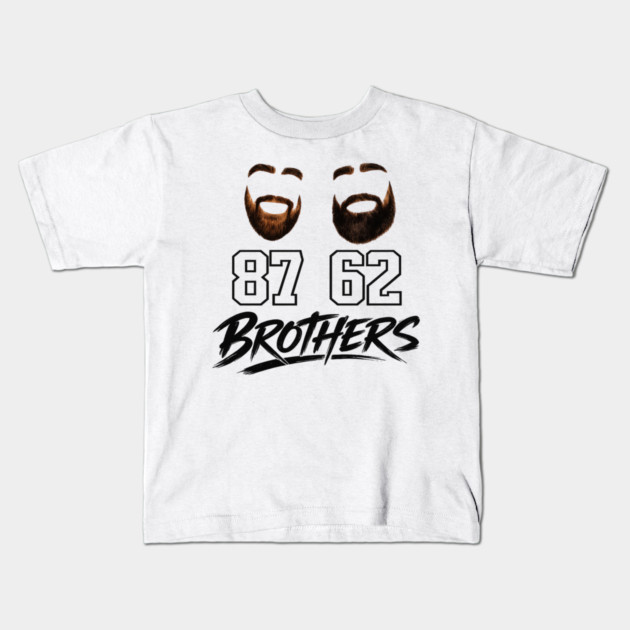 Brothers Beard Jersey – 87 & 62 Brother Tribute Shirt Kids T-Shirt by CrazyGirl