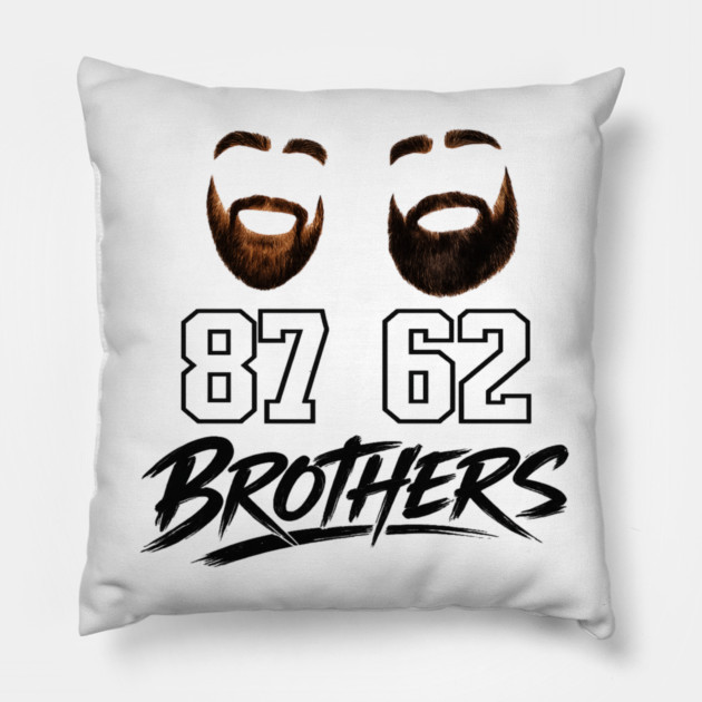 Brothers Beard Jersey – 87 & 62 Brother Tribute Shirt Pillow by CrazyGirl