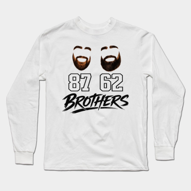 Brothers Beard Jersey – 87 & 62 Brother Tribute Shirt Long Sleeve T-Shirt by CrazyGirl