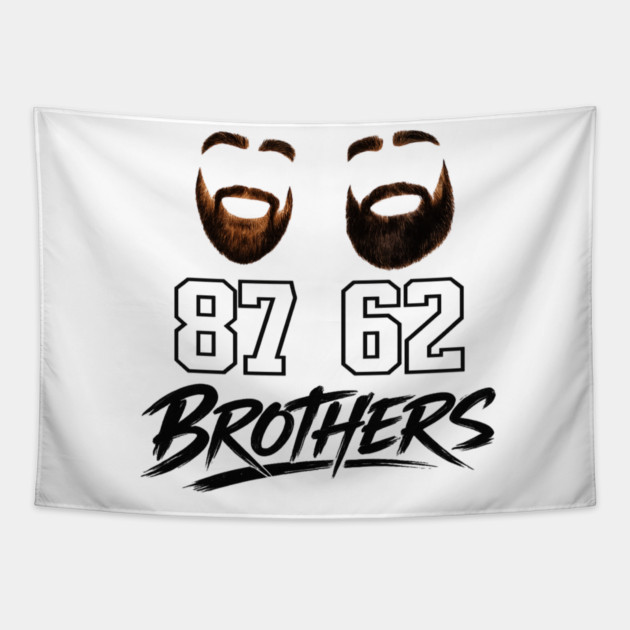 Brothers Beard Jersey – 87 & 62 Brother Tribute Shirt Tapestry by CrazyGirl