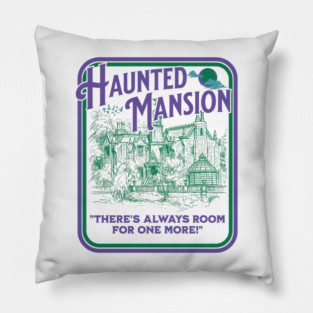Haunted Mansion Sketch Vintage Design Pillow