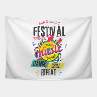 Festival Summer Dancing Chilling Tapestry