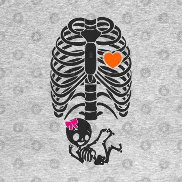 Skeleton Mama Pregnant Cute Little Boo Girl by Anticorporati