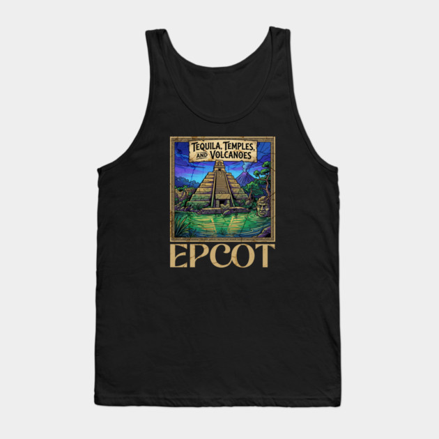 Mexico Pavilion at Epcot Tequila, Temples, and Volcanoes Tank Top by Joaddo