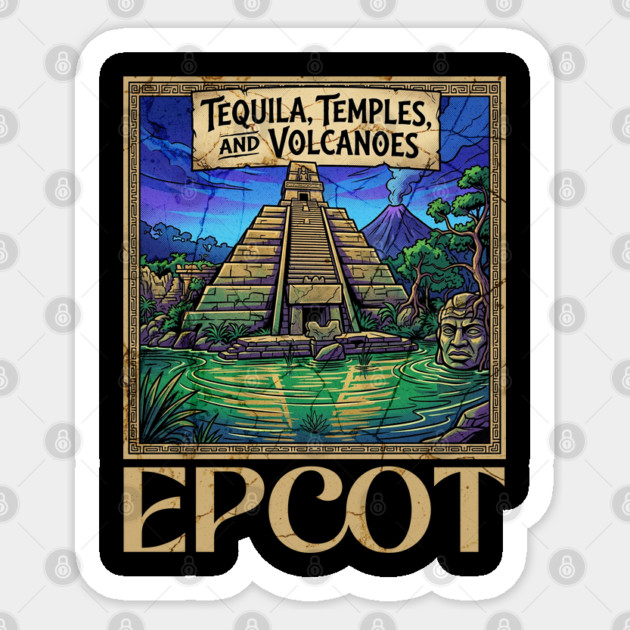 Mexico Pavilion at Epcot Tequila, Temples, and Volcanoes Sticker by Joaddo
