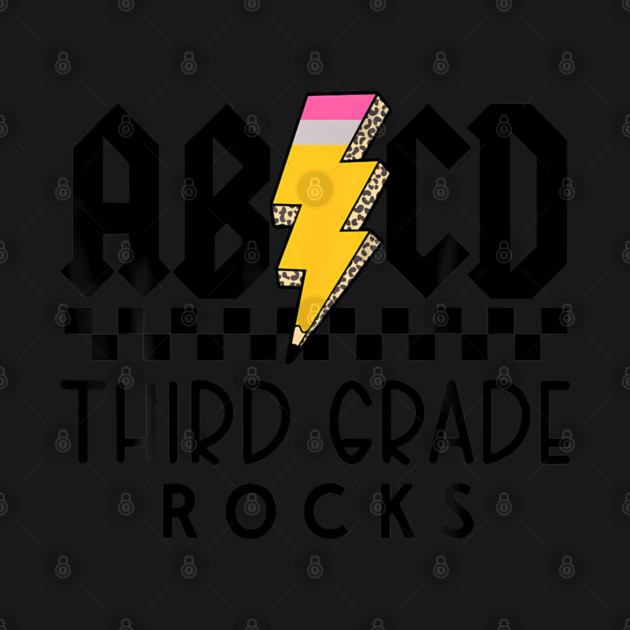 Abcd 3rd Grade Rocks Pencil Lighting Bolt Teacher - Third Grade Rocks ...