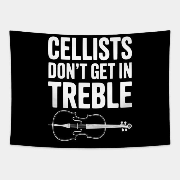 Cellists Don't get in Treble Tapestry by Frank Ring