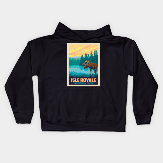 national park isle royale Kids Hoodie by sani's Store 4