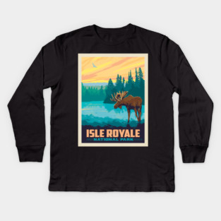 national park isle royale Kids Long Sleeve T-Shirt