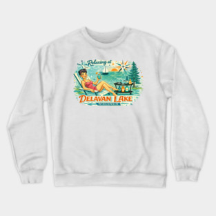Relaxing at Delavan Lake,Wisconsin Crewneck Sweatshirt