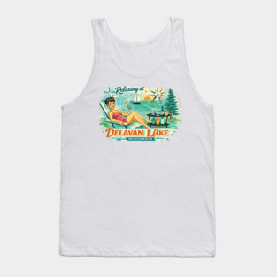 Relaxing at Delavan Lake,Wisconsin Tank Top