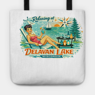 Relaxing at Delavan Lake,Wisconsin Tote