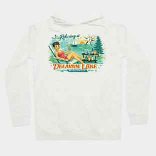 Relaxing at Delavan Lake,Wisconsin Hoodie
