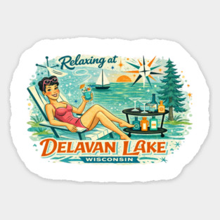 Relaxing at Delavan Lake,Wisconsin Sticker