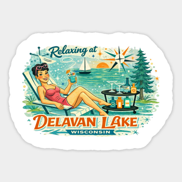 Relaxing at Delavan Lake,Wisconsin Magnet by CrazyGirl