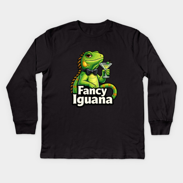 Fancy Iguana Kids Long Sleeve T-Shirt by CrazyGirl
