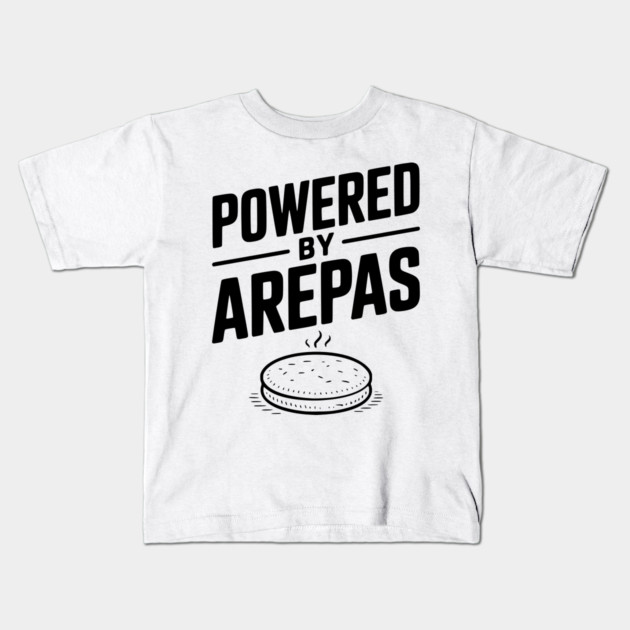 Powered by Arepas Kids T-Shirt by Frank Ring