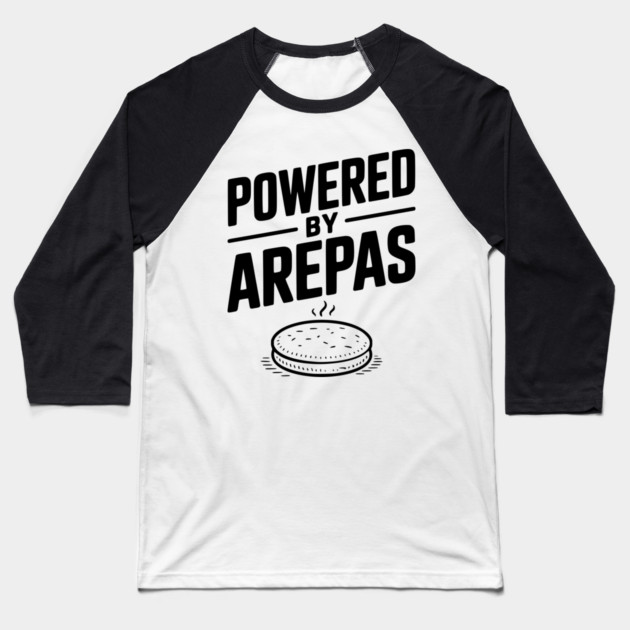 Powered by Arepas Baseball T-Shirt by Frank Ring