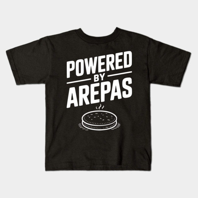 Powered by Arepas Kids T-Shirt by Frank Ring