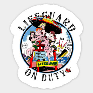 Lifeguard on duty vintage comic tee Magnet