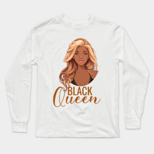 Black Queen, Black Woman, African American Woman, Blonde Long Sleeve T-Shirt