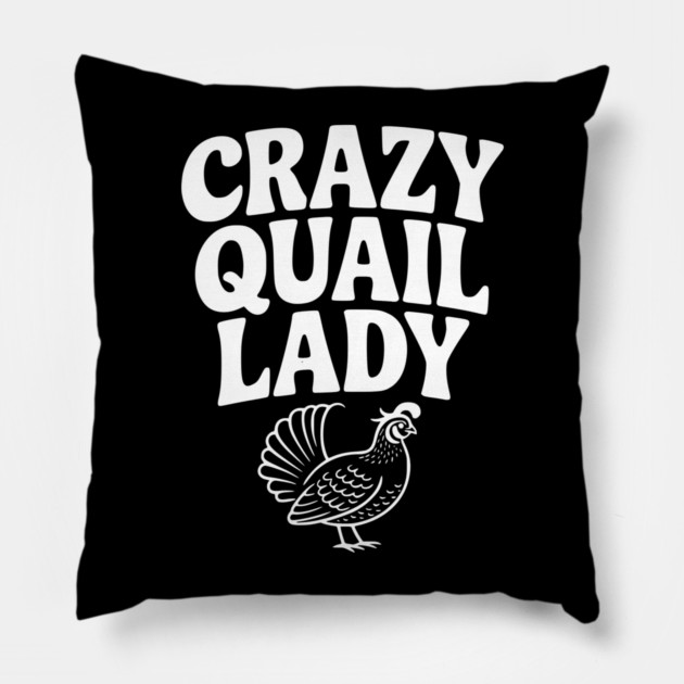 Crazy Quail Lady Pillow by Frank Ring
