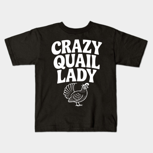 Crazy Quail Lady Kids T-Shirt by Frank Ring