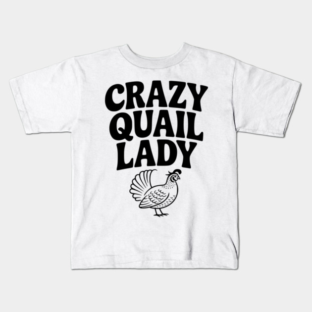 Crazy Quail Lady Kids T-Shirt by Frank Ring
