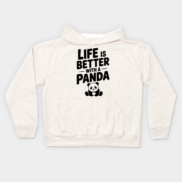 Life is Better with a Panda Kids Hoodie by Frank Ring