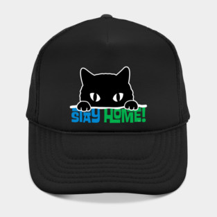 Stay Home! Black Cat Hat
