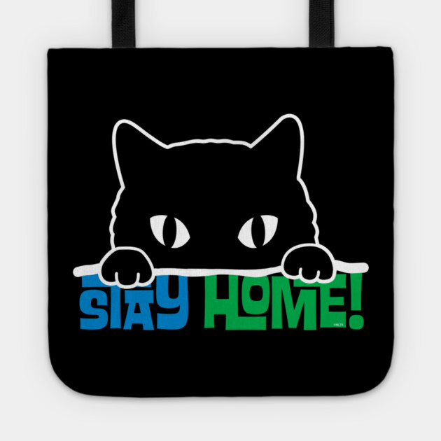 Stay Home! Black Cat Tote by creative