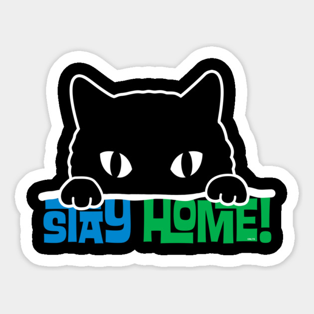Stay Home! Black Cat Magnet by creative