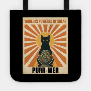 WORLD IS POWERED BY SOLAR PURR-WER Tote