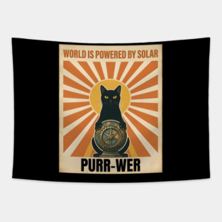 WORLD IS POWERED BY SOLAR PURR-WER Tapestry