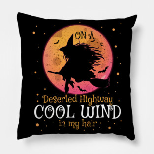 Witches Fly Witches Broom Pillow