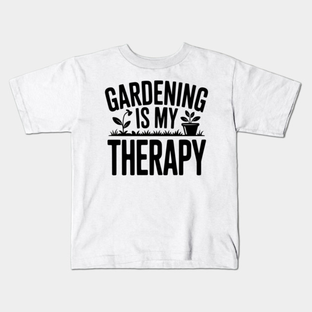 Gardening is my Therapy Kids T-Shirt by Frank Ring