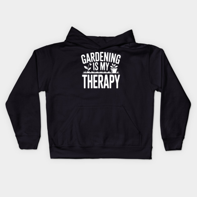 Gardening is my Therapy Kids Hoodie by Frank Ring