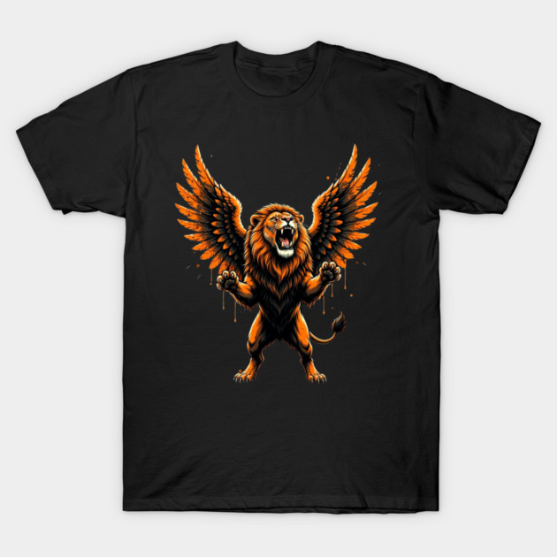 Ascending Pride - Gritty Winged Lion T-Shirt by UrbanLifeApparel