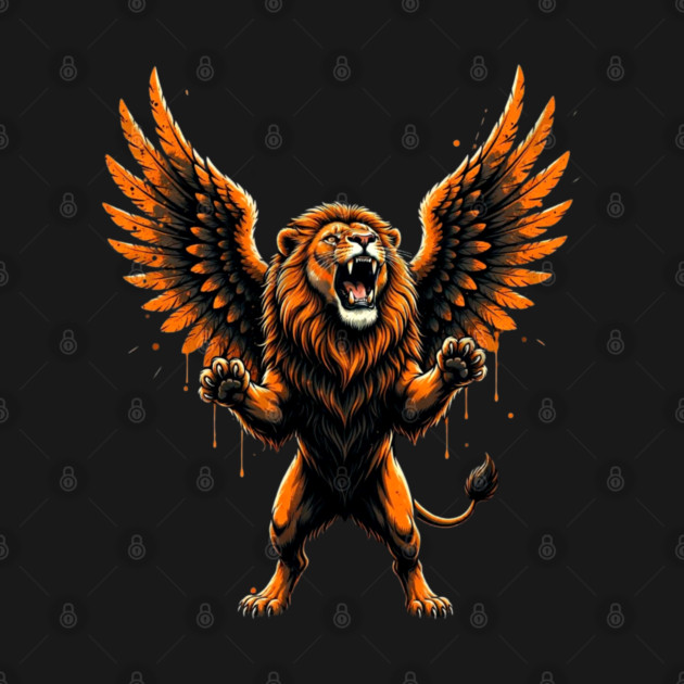 Ascending Pride - Gritty Winged Lion by UrbanLifeApparel